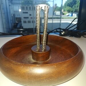 MCM Wooden Bowl with Original Nut Cracker And Picks.